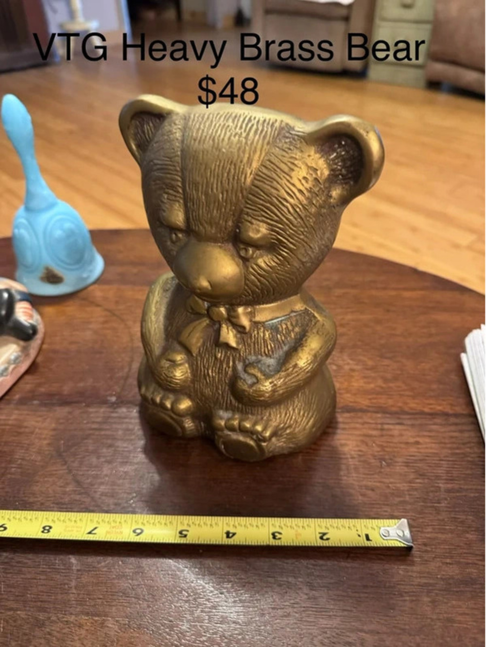 Vintage brass teddy bear